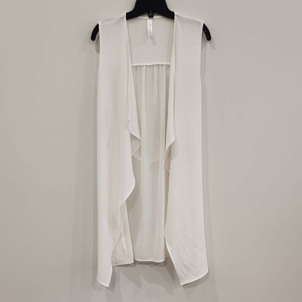 Blue Blush Ivory Open Front Vest
